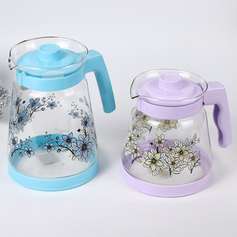 جديد إبريق الشاي المنزلية البسيطة الشارات الإبداعية مقبض تصميم وعاء الماء البارد زجاج موقع مخصص الجملة